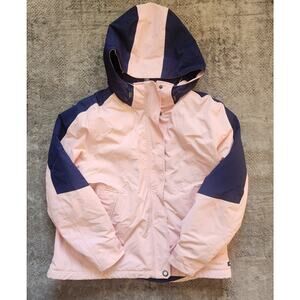 Land's End Squall Women's Sz Large 14-16 Jacket Coat Lined Waterproof Pink Blue